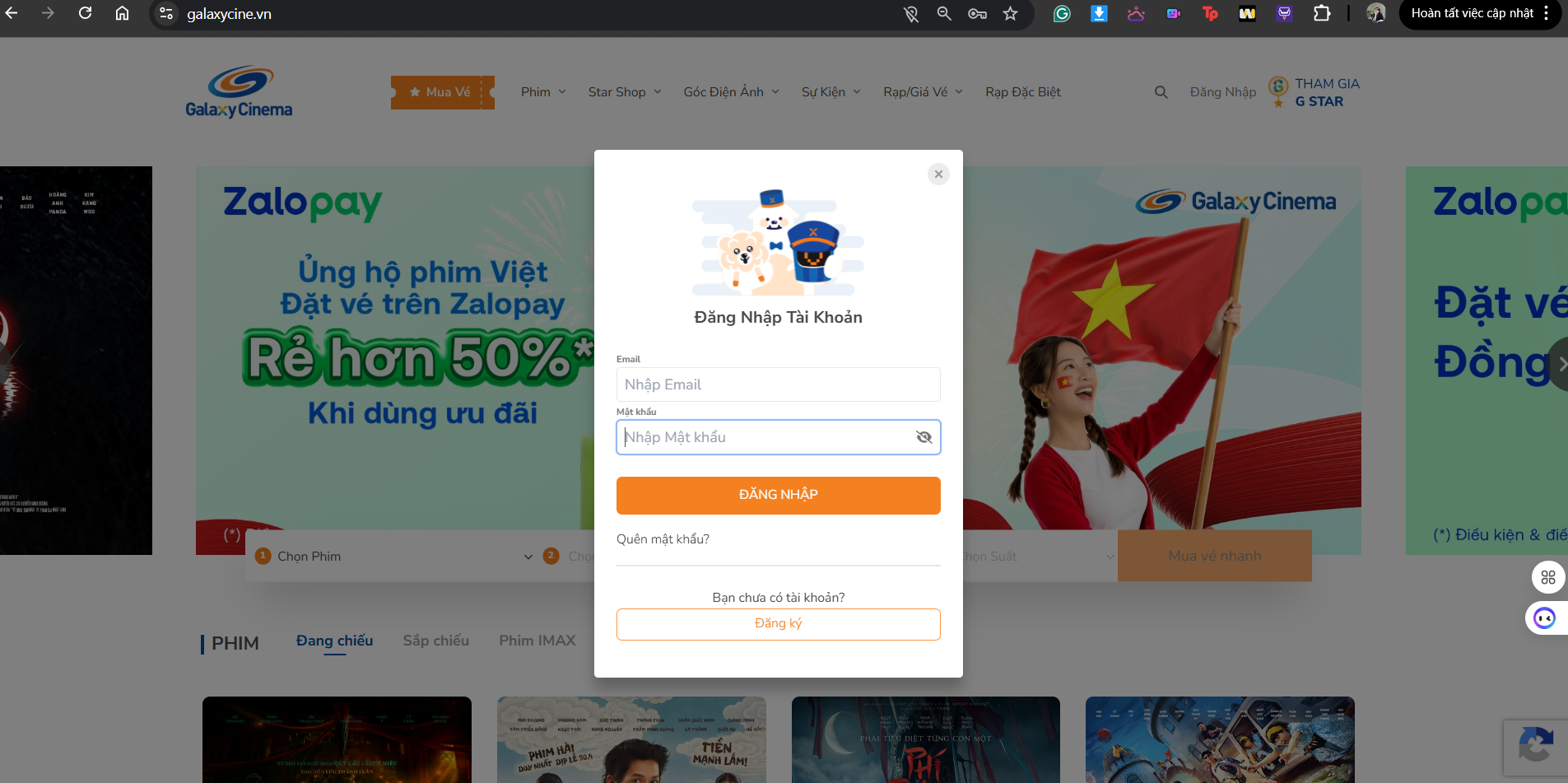 Đăng nhập tài khoản